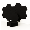 MMT Acoustix® HexaFelt Bevelled Acoustic Panels, Luxury Sound Absorbing Felt Wall Panels for Home, Office & Studios | VOC Free, 30×30 cm, NRC 0.90 | Pack of 8 | Piano Black Colour