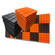 Turbo Acoustic Foam 1x1 ft, Charcoal + MMT Orange