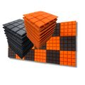 Turbo Acoustic Foam Panel 2" | 1 x 1 Feet | Pro Charcoal & MMT Orange