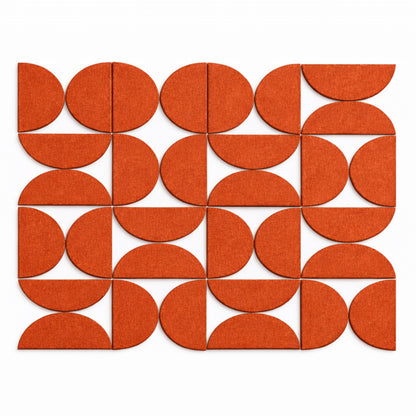 Semi-Circle Felt Acoustic Panels 48”x48” | Rust | 32 Pcs