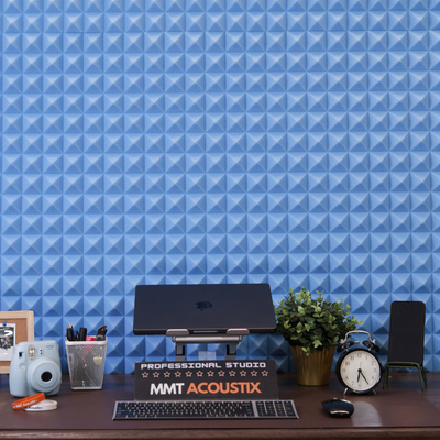 Pyramid Acoustic Foam Panel 2" | 1 x 1 Feet | European Blue