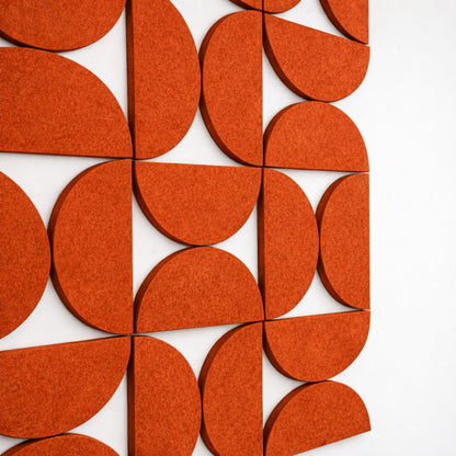 Semi-Circle Felt Acoustic Panels 48”x48” | Rust | 32 Pcs