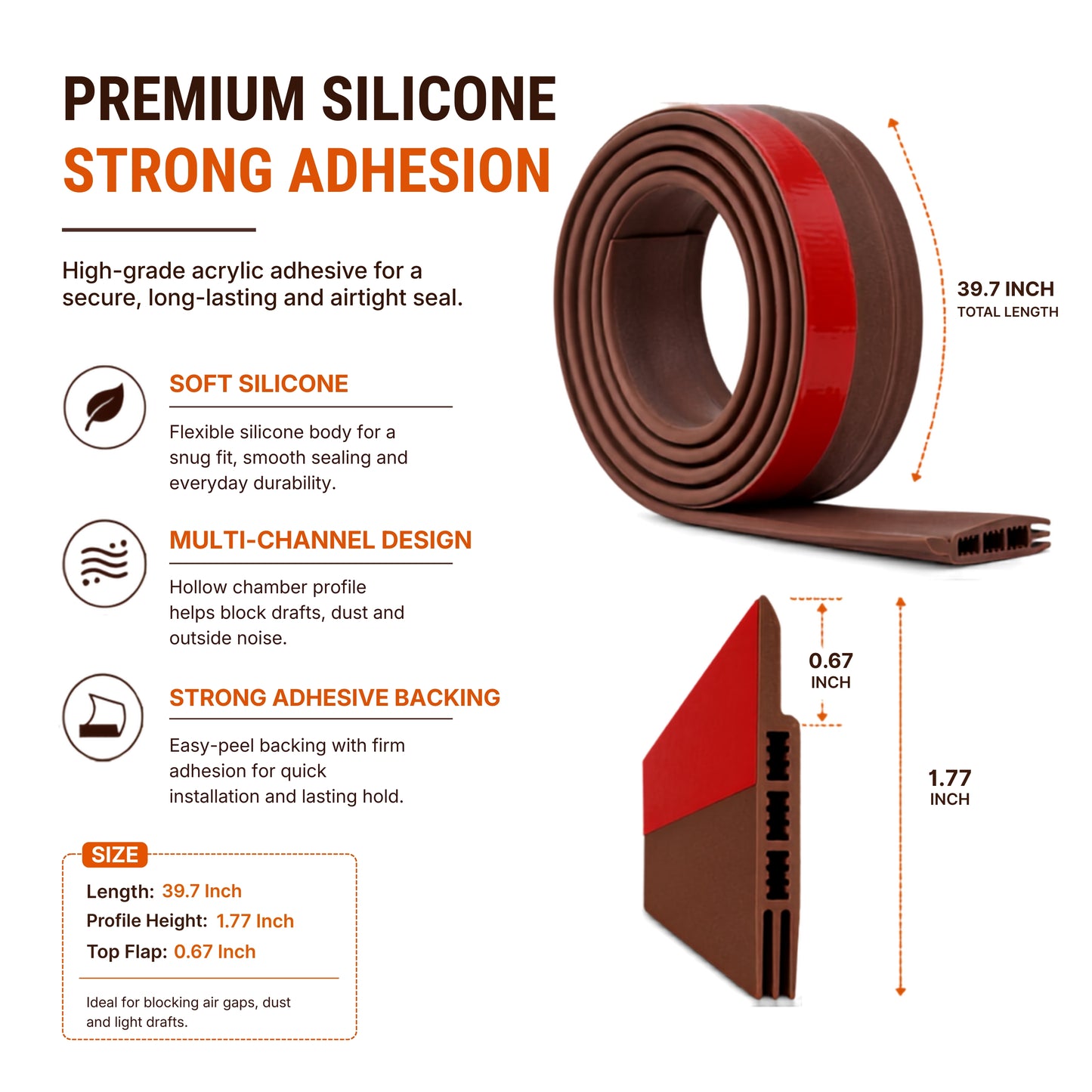 Door Weather Strip | Self Adhesive Silicone Door Seal