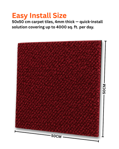 Acoustic Carpet Tiles - Red
