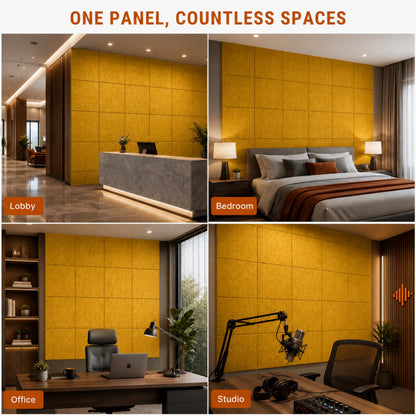 Felt PET Acoustic Panel | Office & Home Acoustics | Mustard