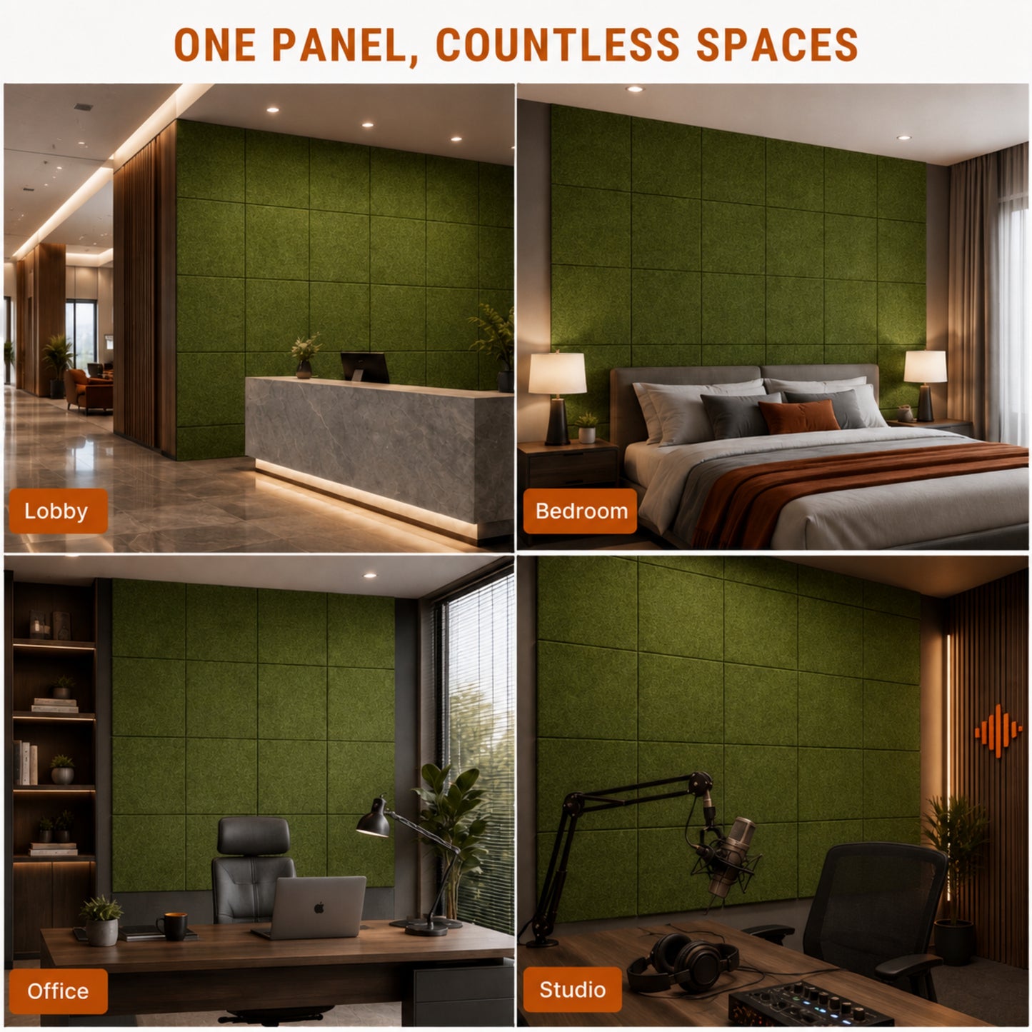 Felt PET Acoustic Panel | Office & Home Acoustics  | Olive