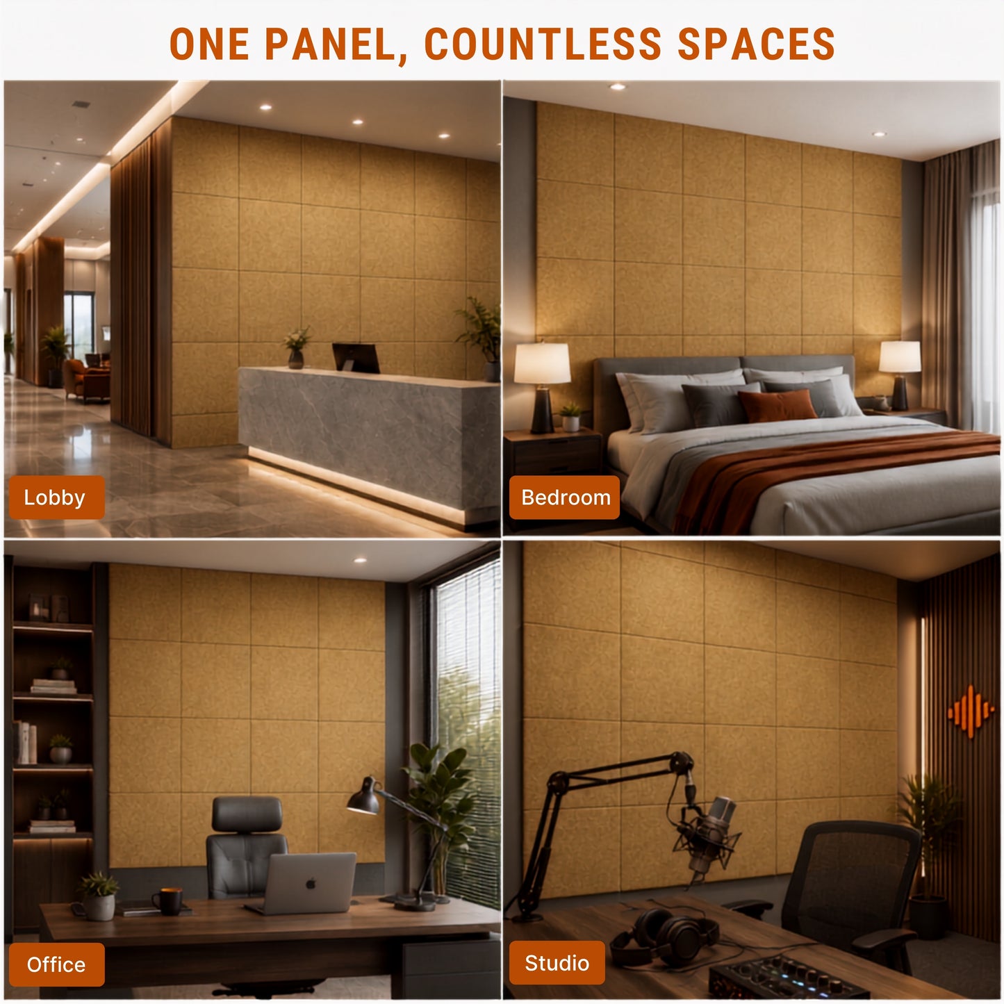 Felt PET Acoustic Panel | Office & Home Acoustics  | Camel