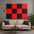 Pyramid Acoustic Foam Panel 1" | 1 X 1 feet | Pro Charcoal & Flame Red