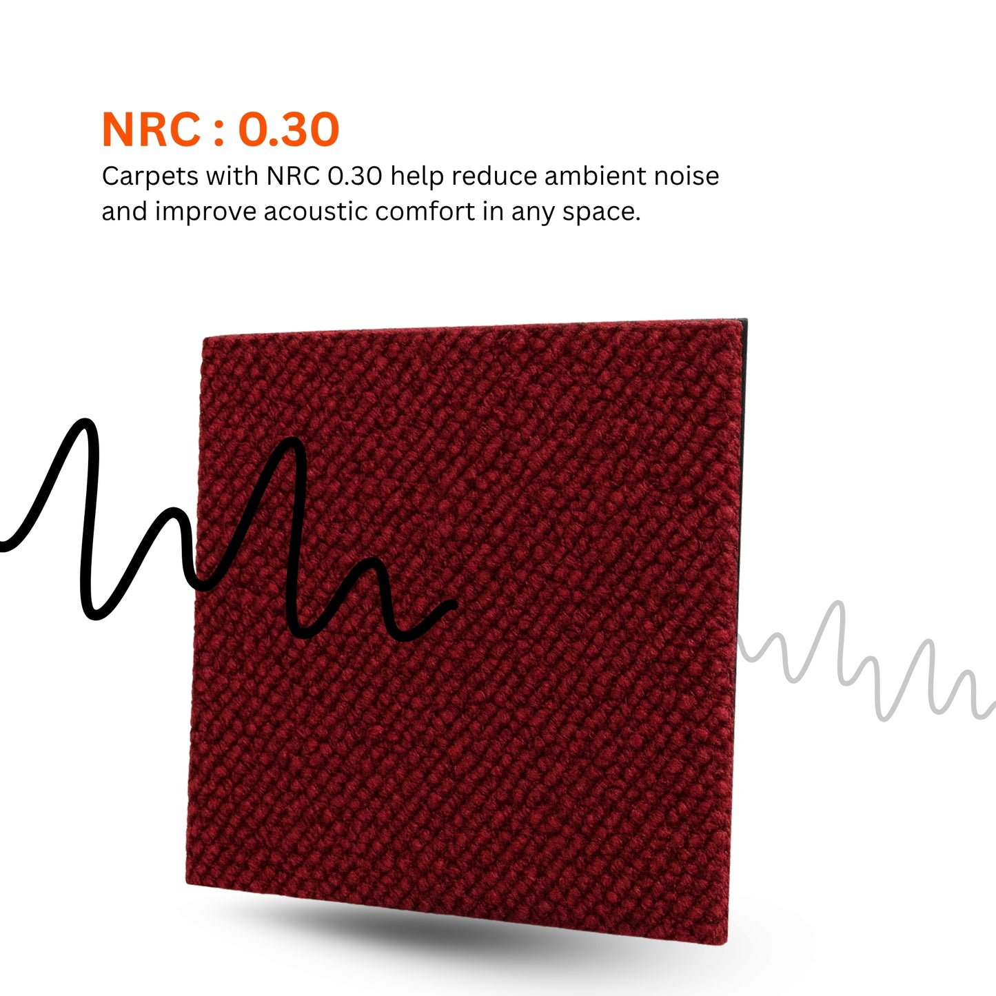 Acoustic Carpet Tiles | 50x50 cm | Red | 64 Sq Ft