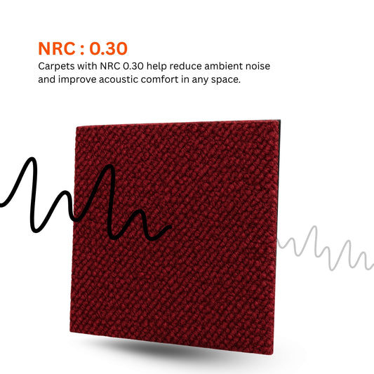 Acoustic Carpet Tiles | 50x50 cm | Red | 64 Sq Ft