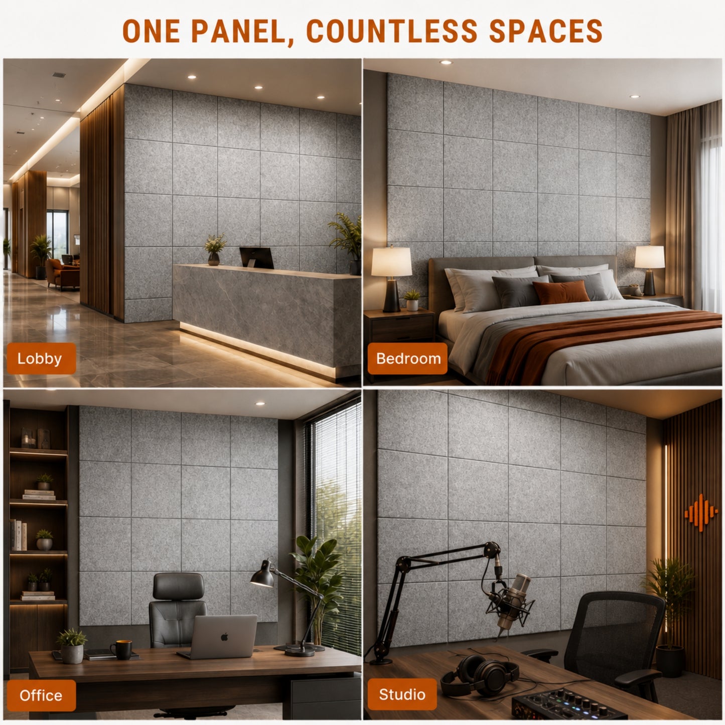 Felt PET Acoustic Panel | Office & Home Acoustics  | Pumice
