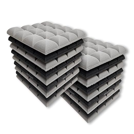 Galaxy Acoustic Foam 1x1 ft, Charcoal + Stone White
