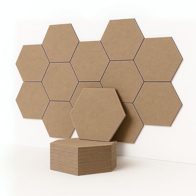 HexaFelt Acoustic Panel | 30x30cm | Sand | 18 pcs