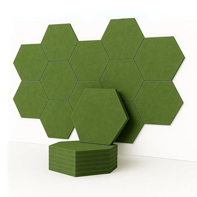 HexaFelt Acoustic Panel | 30x30cm | Olive | 9 pcs