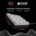 Galaxy Acoustic Foam 1x1 ft, Charcoal + Stone White