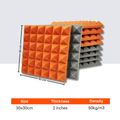 Pyramid Acoustic Foam Panel 2" | 1 X 1 Feet | Stone White & MMT Orange