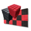 Turbo Acoustic Foam Panel 2" | 1 x 1 Feet | Pro Charcoal & Flame Red