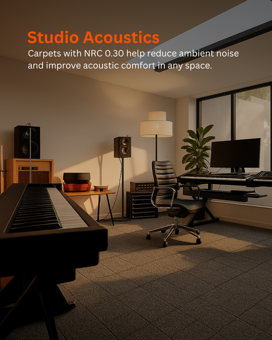 Acoustic Carpet Tiles -Grey Smoke