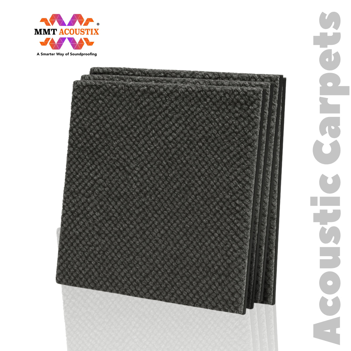 Acoustic Carpet Tiles | 50x50 cm | Grey Smoke | 64 Sq Ft