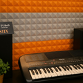 Pyramid Acoustic Foam Panel 2" | 1 X 1 Feet | Stone White & MMT Orange