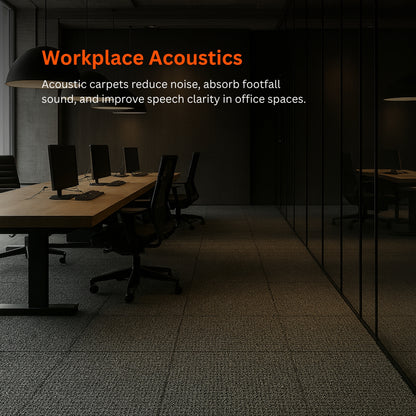 Acoustic Carpet Tiles | 50x50 cm | Grey Smoke | 64 Sq Ft