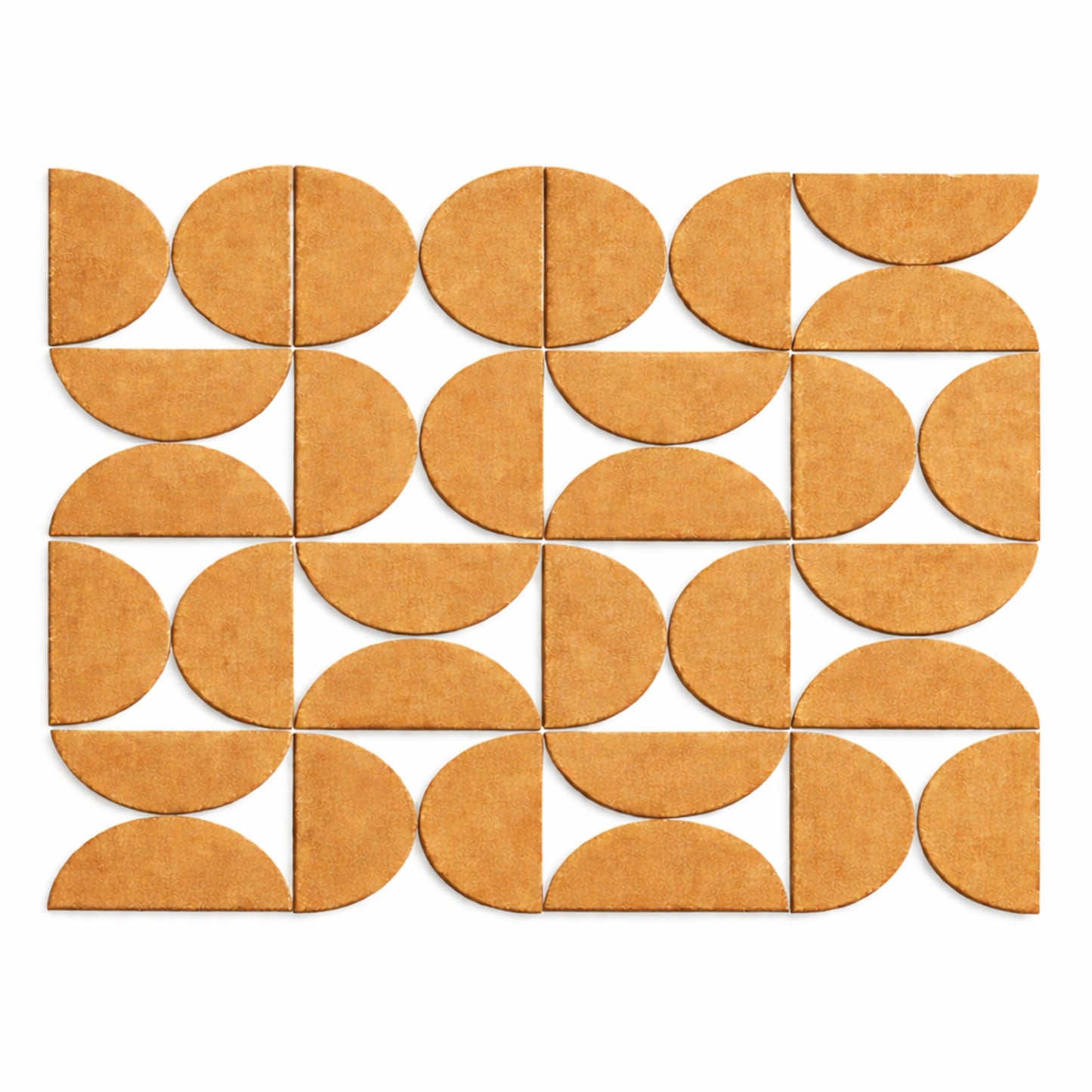 Semi-Circle Felt Acoustic Panels 48”x48” | Camel  | 32 Pcs