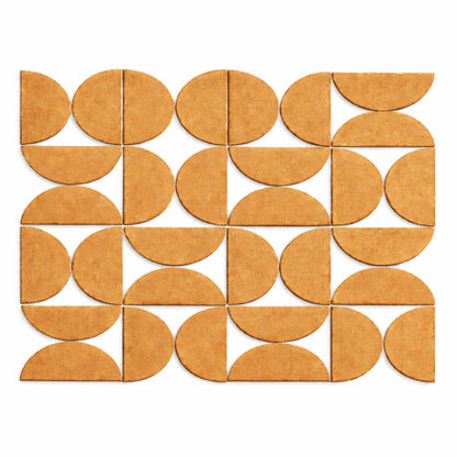 Semi-Circle Felt Acoustic Panels 48”x48” | Camel  | 32 Pcs