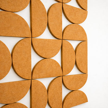 Semi-Circle Felt Acoustic Panels 48”x48” | Camel  | 32 Pcs
