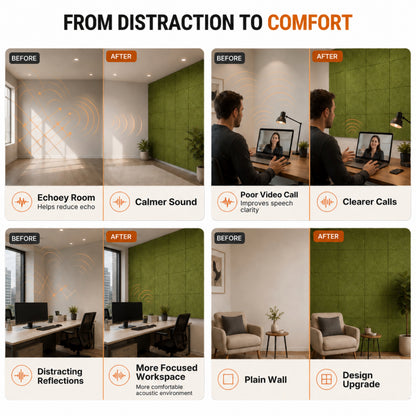 Felt PET Acoustic Panel | Office & Home Acoustics  | Olive