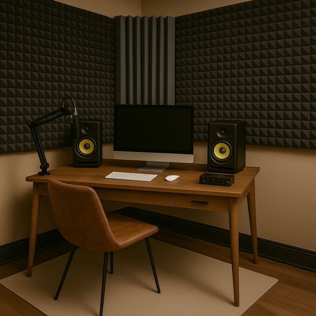 MMT Acoustix Mega 200 bass trap in a home theatre corner