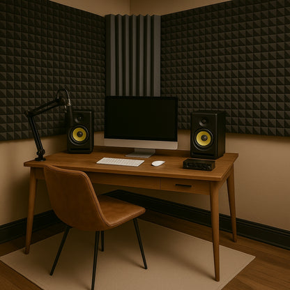 MMT Acoustix Mega 200 bass trap in a home theatre corner