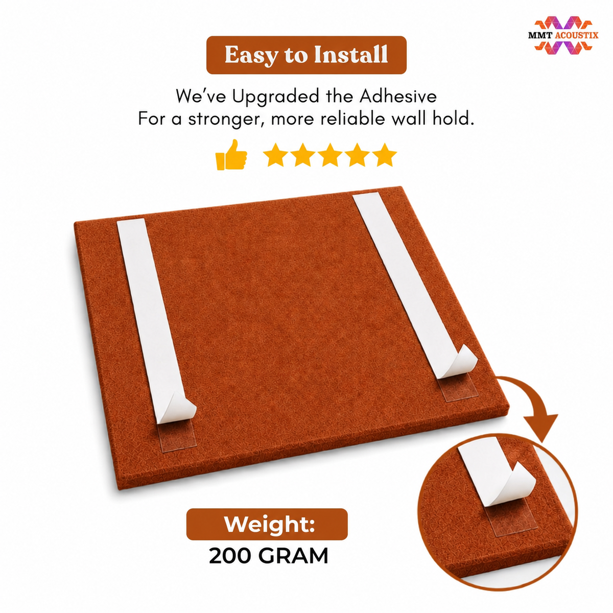 FeltPin Acoustic Bulletin Board 1 x 1 Feet | Rust
