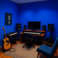Pyramid Acoustic Foam Panel 1" | 1 X 1 feet | European Blue