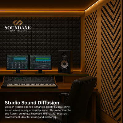 SoundaXe® Vertigo Acoustic Panels, 2x2 Ft, Douglas Pine