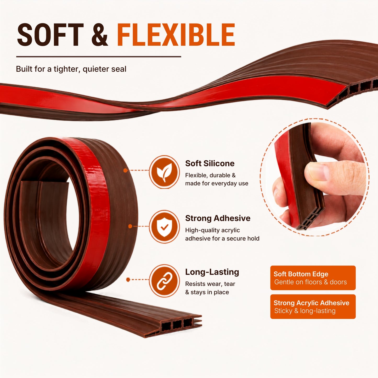 Door Weather Strip | Self Adhesive Silicone Door Seal