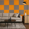 Pyramid Acoustic Foam Panel 1" | 1 X 1 Feet | Stone White & MMT Orange
