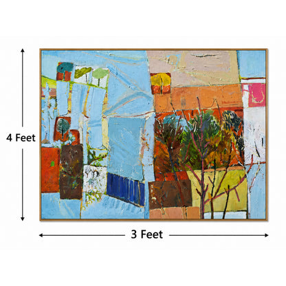Azure Garden Mosaic – Luxury Canvas Felt Acoustic Panel (4 X 3)