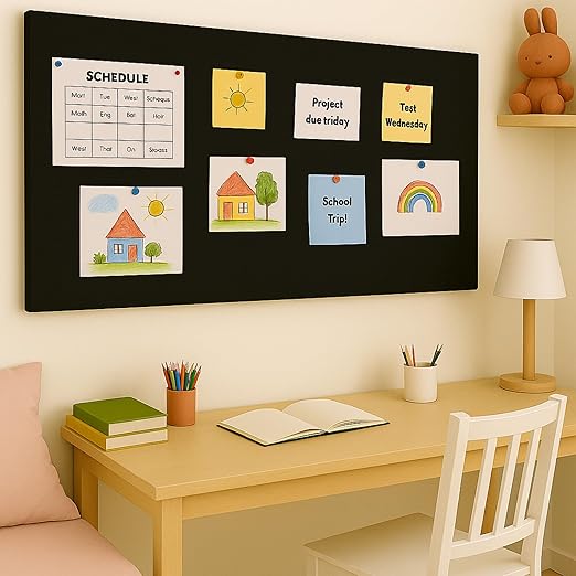 FeltPin Bulletin Board 120x60cm | Piano Black | 1 Pc