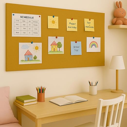 FeltPin Bulletin Board 120x60cm | Mustard | 1 Pc