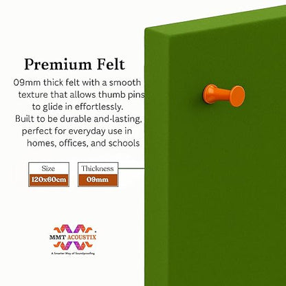 FeltPin Bulletin Board 120x60cm | Olive | 1 Pc