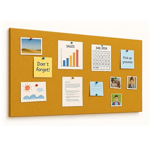 FeltPin Bulletin Board 120x60cm | Mustard | 1 Pc