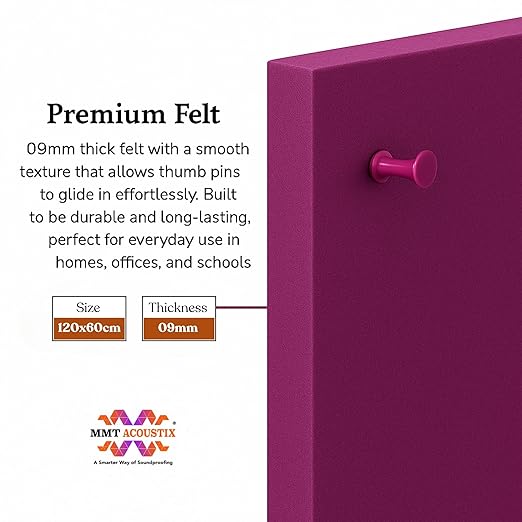 FeltPin Bulletin Board 120x60cm | Berry | 1 Pc