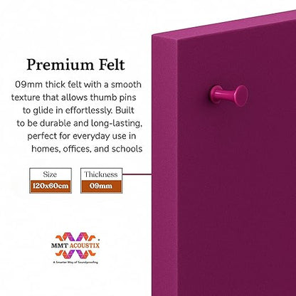 FeltPin Bulletin Board 120x60cm | Berry | 1 Pc