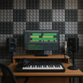 Galaxy Acoustic Foam 1x1 ft, Charcoal + Stone White