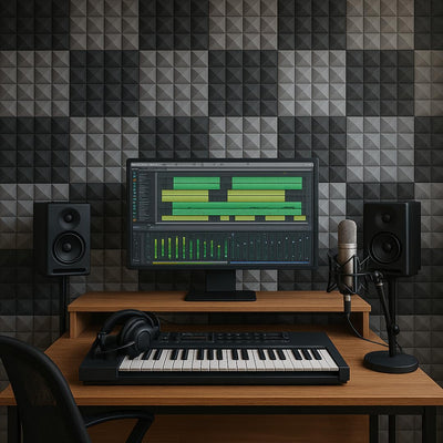 Galaxy Acoustic Foam 1x1 ft, Charcoal + Stone White