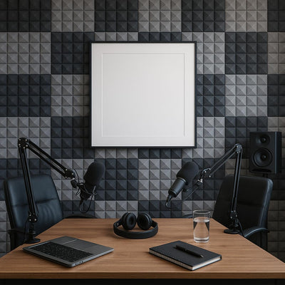 Galaxy Acoustic Foam 1x1 ft, Charcoal + Stone White