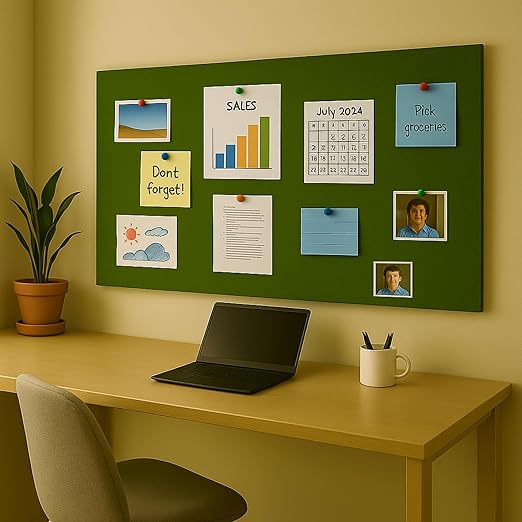 FeltPin Bulletin Board 120x60cm | Olive | 1 Pc