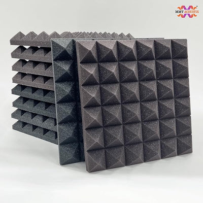 Pyramid Acoustic Foam Panel 2" | 1 x 1 Feet | Pro Charcoal & Wine