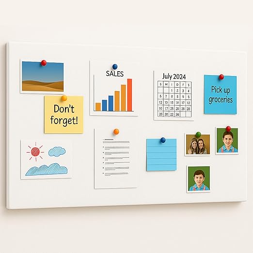 FeltPin Bulletin Board 120x60cm | White | 1 Pc