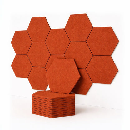 HexaFelt Bevelled Acoustic Panels | Rust | 7 Pcs